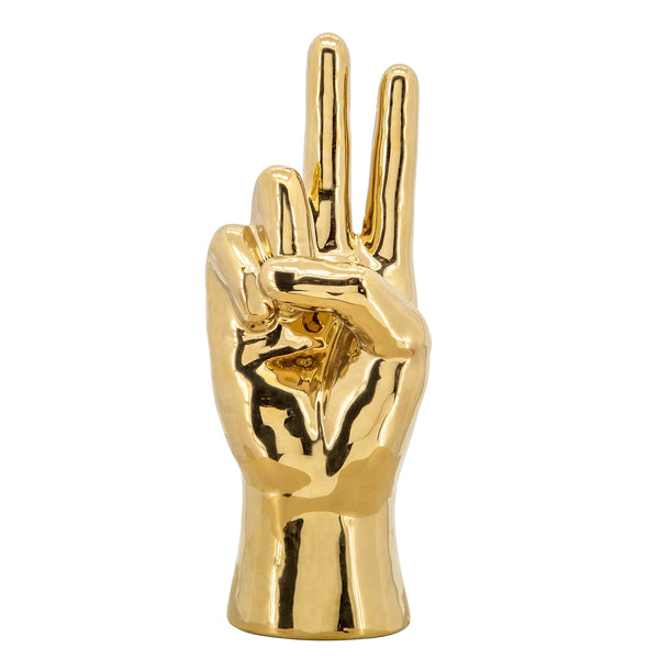 Gold Peace Sign Hand