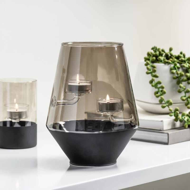 Onyx Smoke Glass Tealight Holder