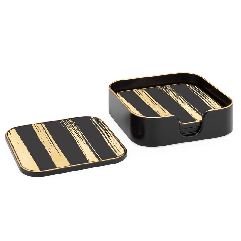 Gold Trim Coaster Set