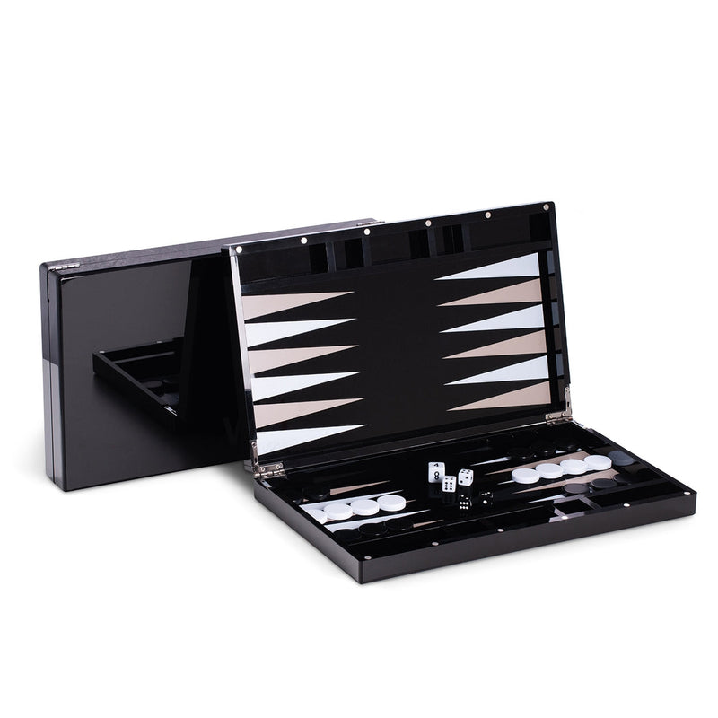 Medium Black Acrylic Backgammon set