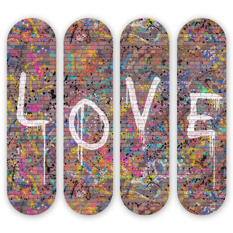 Love 4-Set - Acrylic Skate Wall Art