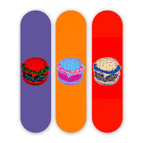 Retro Burger 3-Set - Acrylic Skate Wall Art