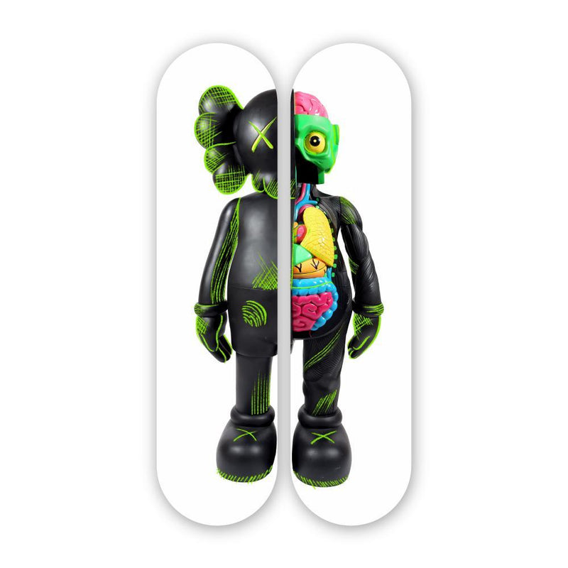 Black Kaws inspired Pair - Acrylic Skate Wall Art