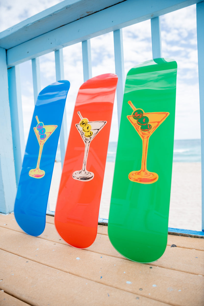 Retro Martini 3-Set - Acrylic Skate Wall Art