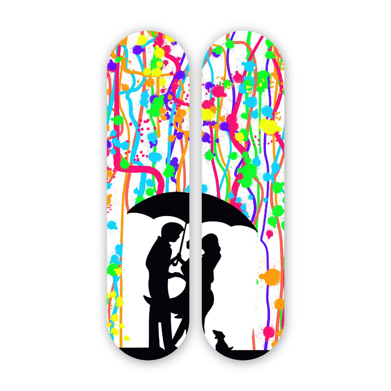 Raining Colors Pair - Acrylic Skate Wall Art