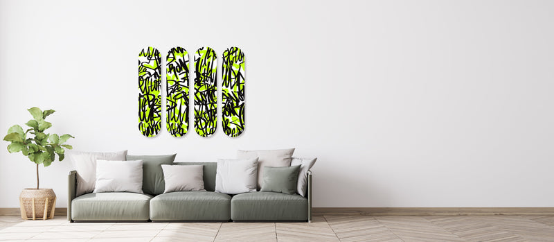 Vivid Graffiti 4-Set - Acrylic Skate Wall Art