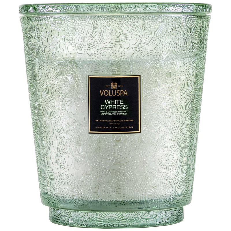 White Cypress 5 Wick Hearth Candle