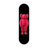 Kaws What Party Inspired Black Background- Acrylic Skate Wall Art